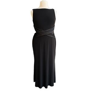 Lauren Ralph Lauren Womens Black Maxi Evening Dress Size 16